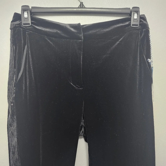 Draper james women's velvet fly front pants with side sequin size 10 bla… - Picture 11 of 13